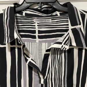 Snapdragon & Twig Black and white curved hem Dress